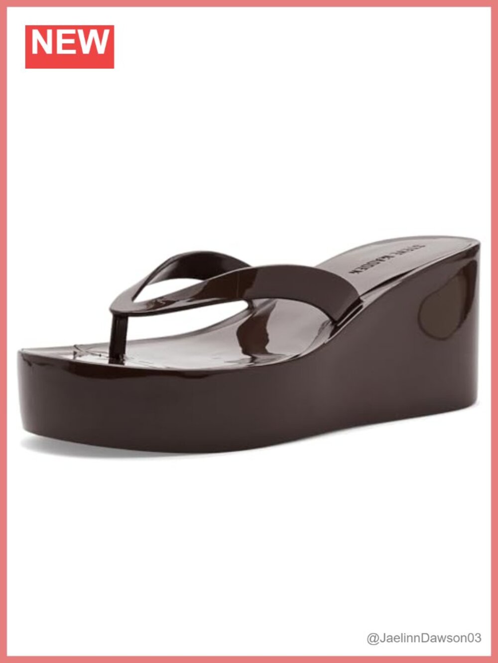 Steve Madden Jella Platform Wedge Sandals Open Toe Thong Slip On PVC